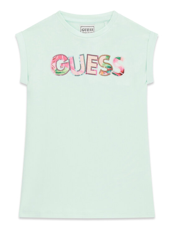 Guess Guess Každodenní šaty K6GK10 KAE24 Světle zelená Regular Fit