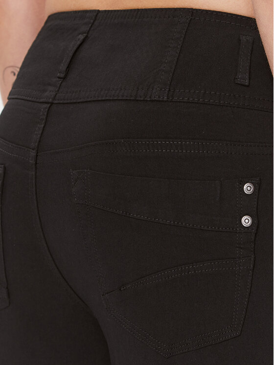 Fransa Fransa Medžiaginės kelnės 20608336 Juoda Slim Fit