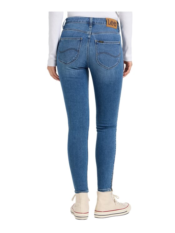 Lee Lee Jeansy Scarlett High Zip Niebieski Slim Fit