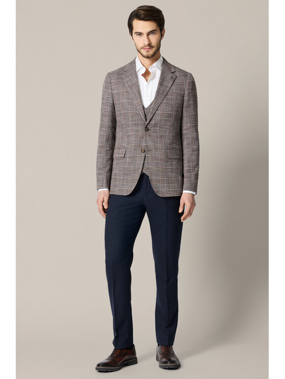 Lancerto Lancerto Marynarka Castelbuono MA131126000028 Brązowy Regular Fit
