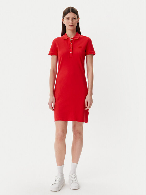 Lacoste Lacoste Haljina za svaki dan EF5473 Crvena Slim Fit