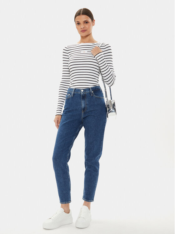 Calvin Klein Jeans Calvin Klein Jeans Πουλόβερ J20J223611 Λευκό Slim Fit