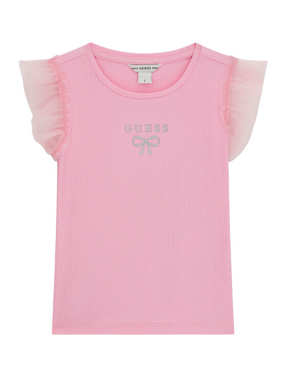 Guess Guess Póló K6RI12 KCU20 Rózsaszín Regular Fit
