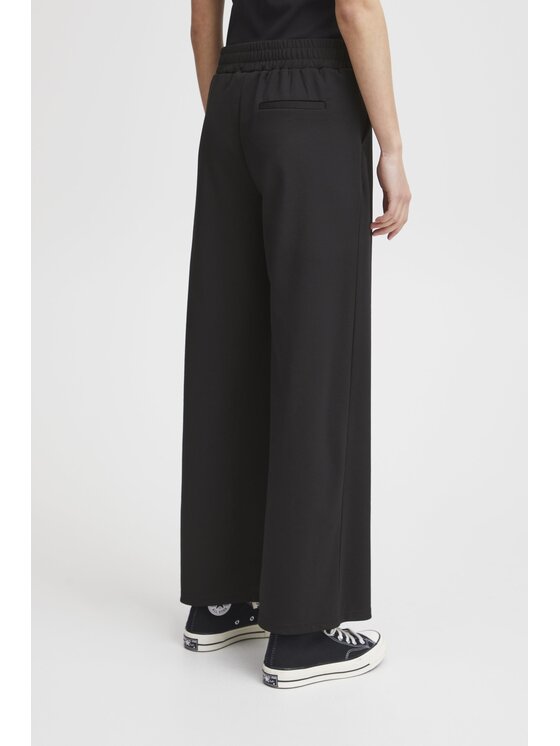 ICHI ICHI Pantaloni da donna IHKATE SUS LONG WIDE PA2 Nero Long Fit