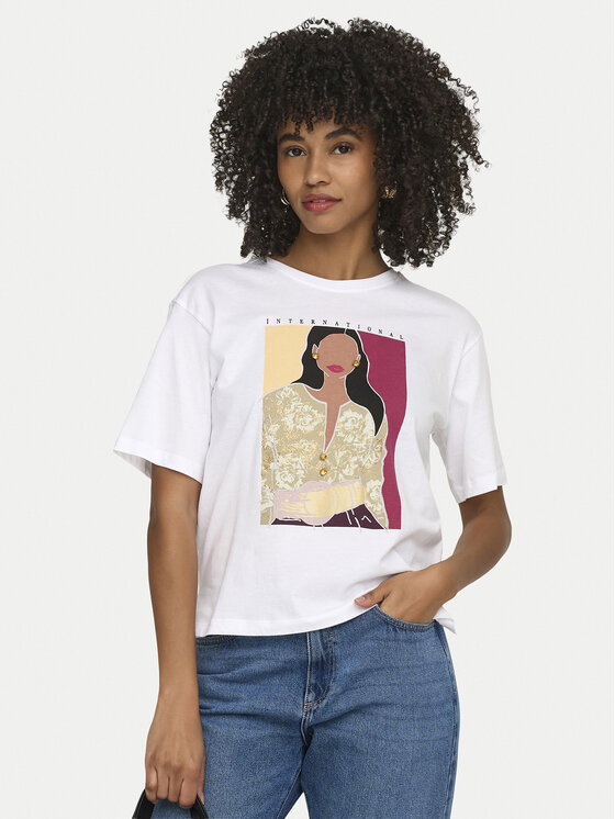 ONLY Tricou Susan 15372179 Alb Regular Fit