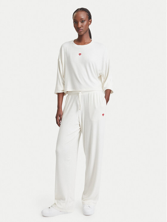 HUGO HUGO Pyjama-T-Shirt Heart 50566668 Creme Relaxed Fit