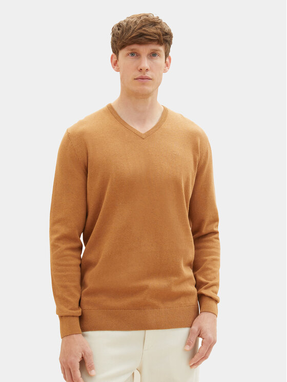 Tom Tailor Tom Tailor Pulover 1027665 Rjava Regular Fit