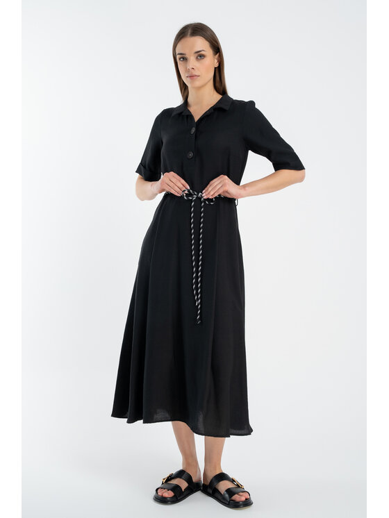 CLICK Letné šaty 60-6103 Čierna Comfortable Fit