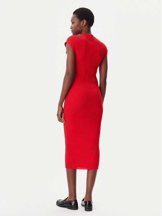 Tommy Hilfiger Tommy Hilfiger Rochie de zi WW0WW44493 Roșu Slim Fit