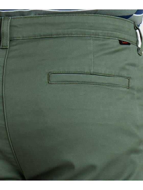 Lee Lee Pantaloncini di tessuto Regular Chino Short Verde Slim Fit