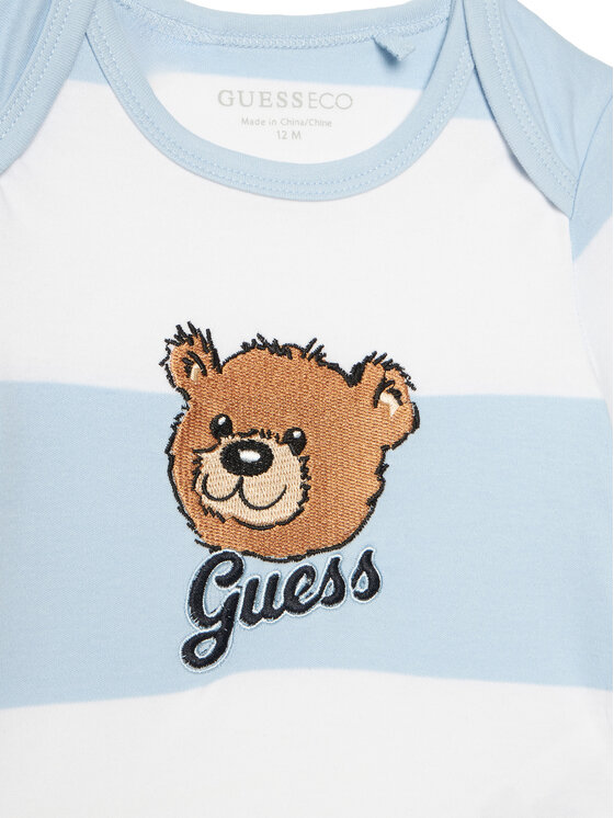 Guess Guess Komplet bluza, body i spodnie dresowe P6YG09 K4071 Niebieski jasny Regular Fit