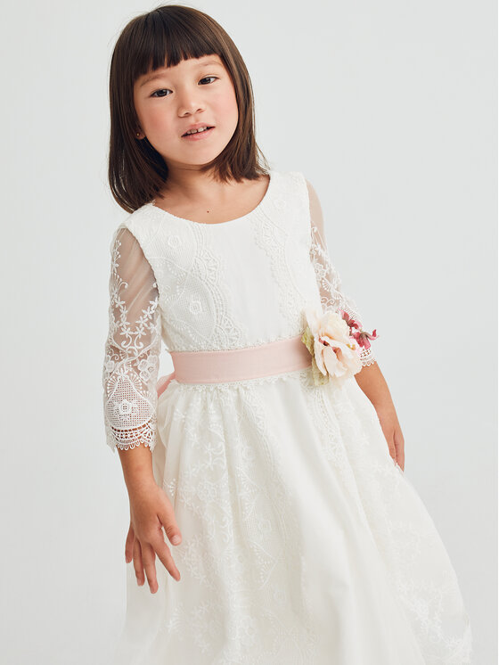 Abel & Lula Abel & Lula Sukienka elegancka 5041 Écru Regular Fit