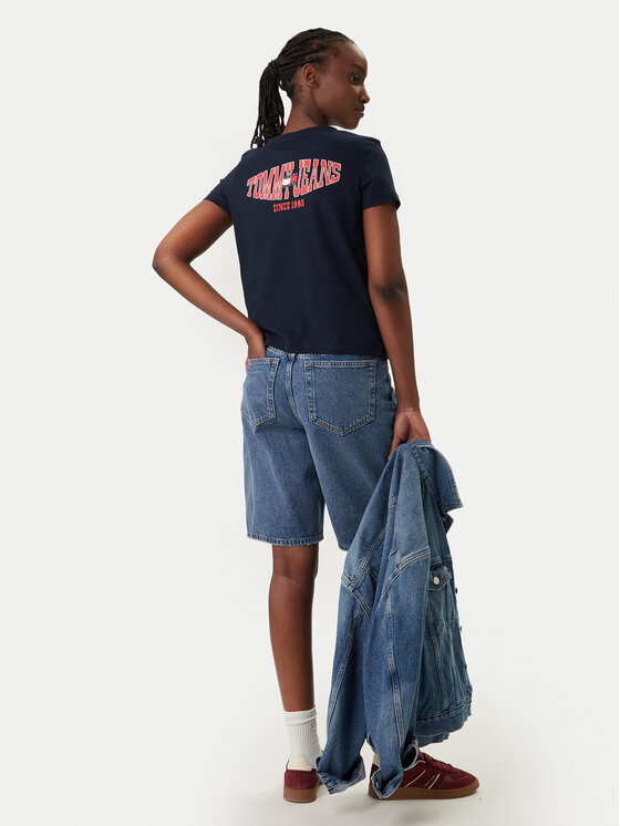 Tommy Jeans Tommy Jeans Póló Wavy Flag DW0DW22274 Sötétkék Regular Fit