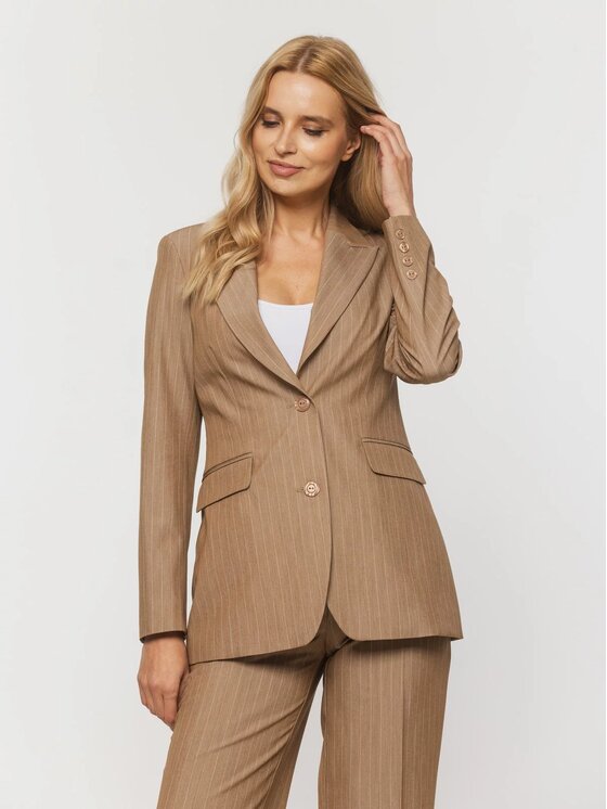 Willsoor Willsoor Marynarka 68145 Beżowy Modern Fit