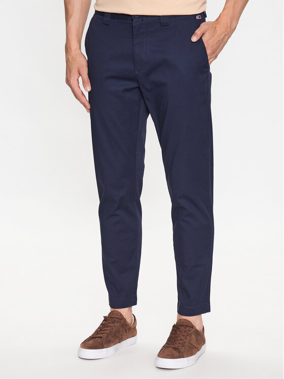 Tommy Jeans Tommy Jeans Chino kalhoty Dad DM0DM16762 Tmavomodrá Slim Fit