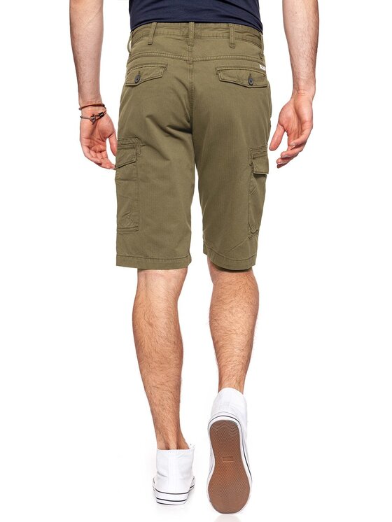 Wrangler Wrangler Szorty jeansowe CARGO SHORTS Zielony Regular Fit