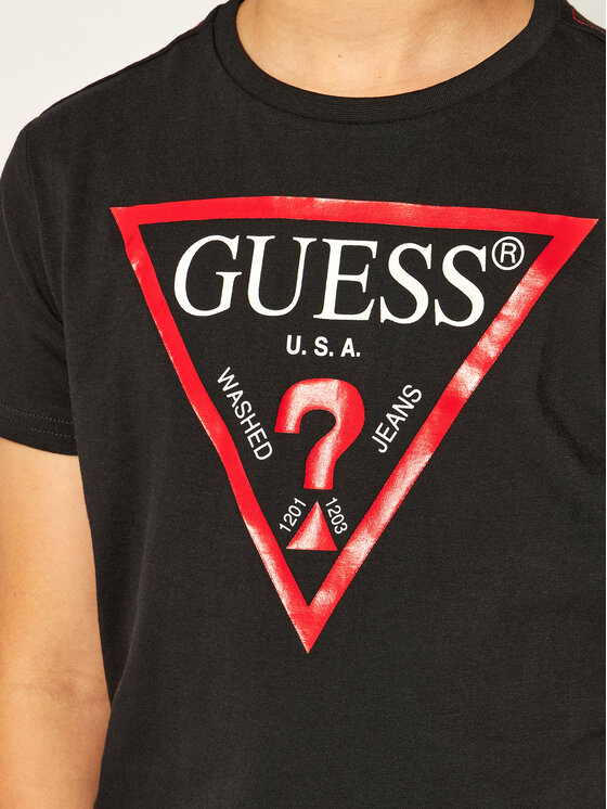 Guess Guess Tričko L73I55 K5M20 Čierna Regular Fit
