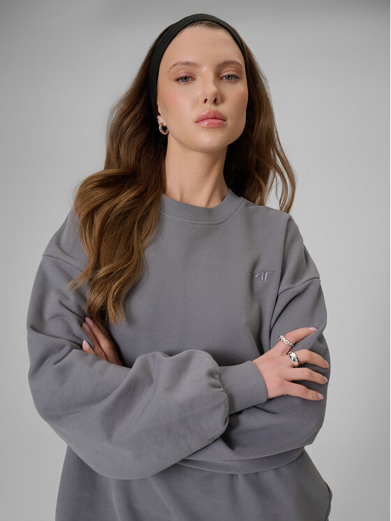 4F 4F Bluza BASIC+ Szary Loose Fit