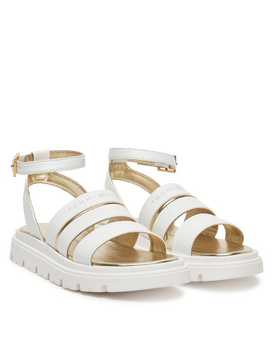 Tommy Hilfiger Tommy Hilfiger Sandały Sandal T4A2-33798-0371 M Biały