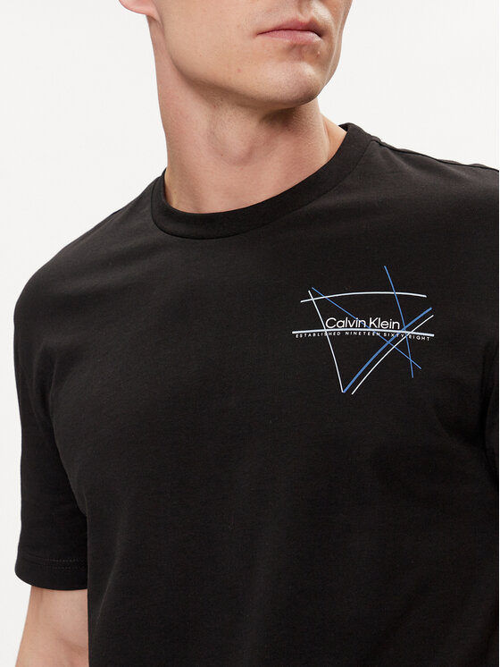 Calvin Klein Calvin Klein Тишърт Linear Graphic K10K112482 Черен Regular Fit