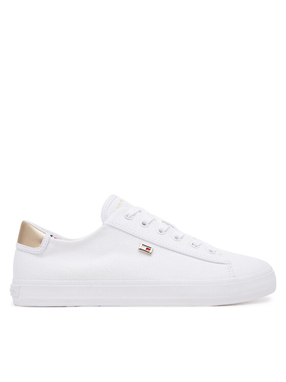 Tommy Hilfiger Sneakersy Vulc Canvas Lace Up Sneaker FW0FW08647 Biela