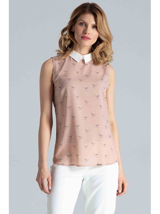 FIGL FIGL Blúzka M370 Ružová Regular Fit