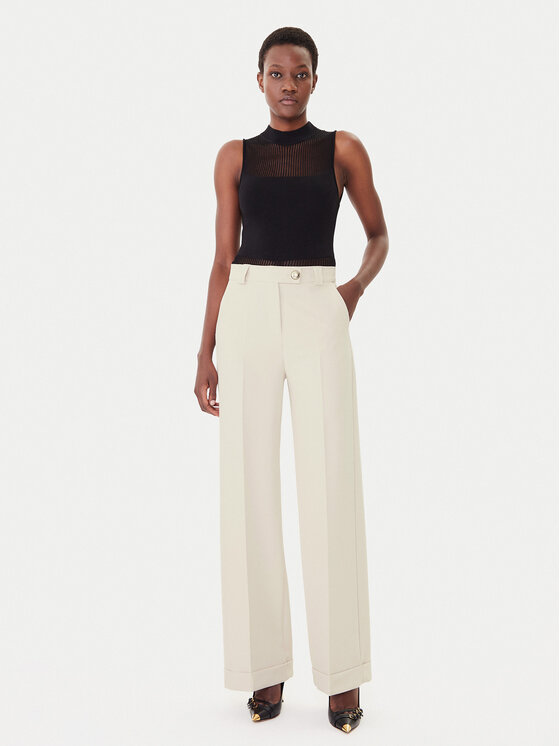 Maryley Maryley Штани з тканини 25IB563/43LA Бежевий Regular Fit
