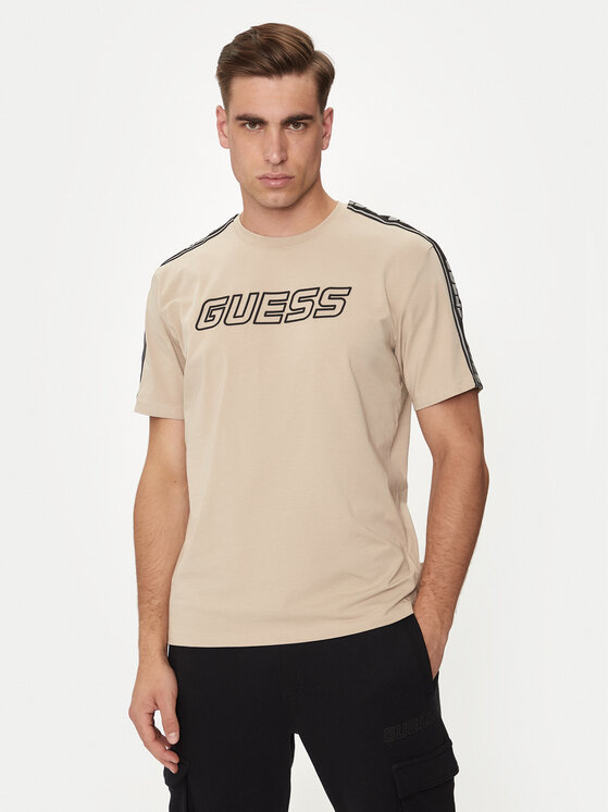 Guess Guess Marškinėliai Arlo Z4GI18 J1314 Smėlio Regular Fit