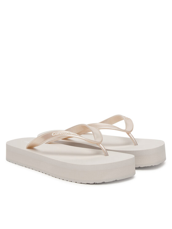 Calvin Klein Calvin Klein Джапанки Flatform Flip Flop Met Tpu HW0HW03120 Сребрист