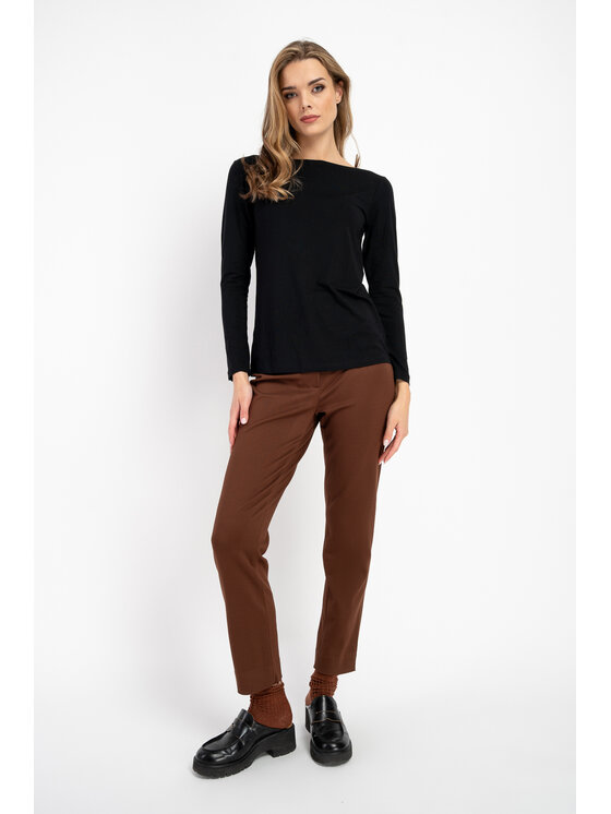 CLICK CLICK Spodnie materiałowe 30-456 Brązowy Anatomic Fit