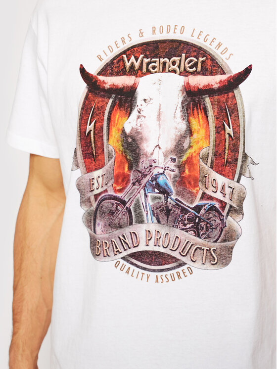 Wrangler Wrangler T-Shirt Bull W7ADGFXW1 Biały Vintage Fit