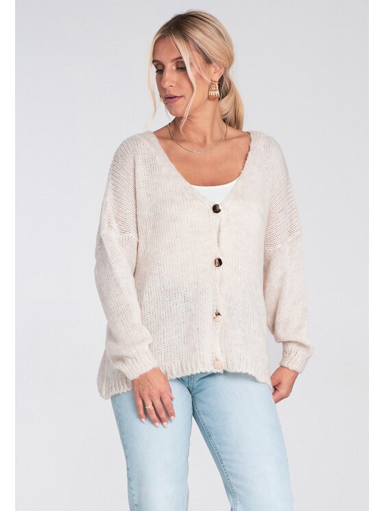 FIGL FIGL Kardigan M1241 Béžová Regular Fit