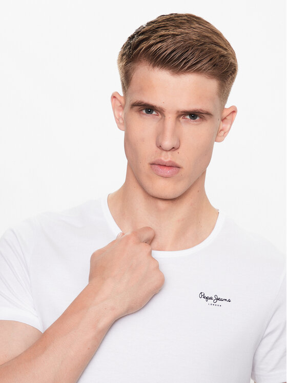 Pepe Jeans Pepe Jeans Súprava tričiek Pepe Tshirt 2P PMU10976 Biela Regular Fit