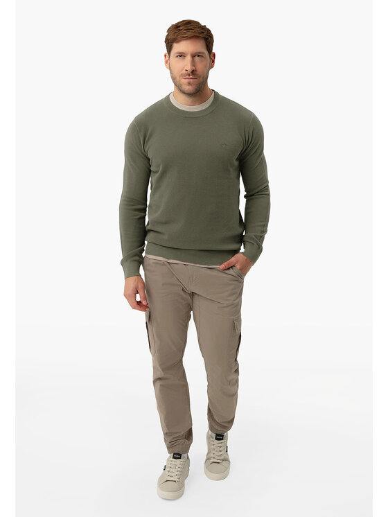 Volcano Volcano Sweter S-LOGAN Zielony Regular Fit