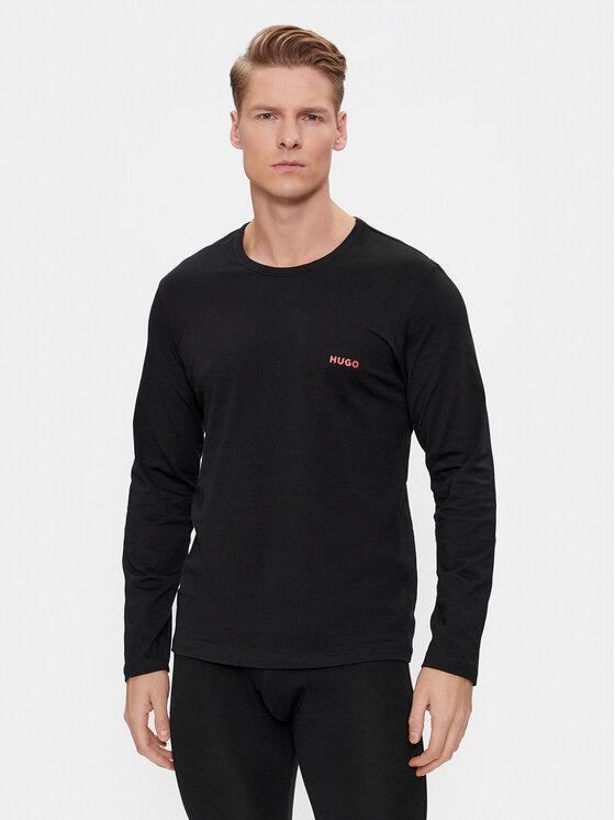 HUGO Hugo Rinkinys: 3 ilgarankoviai marškinėliai 50492631 Juoda Regular Fit