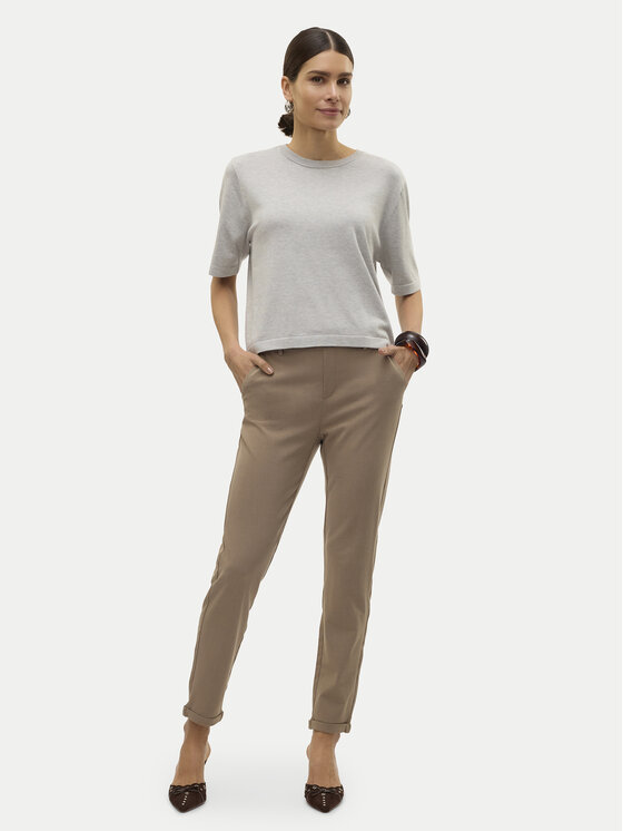 Vero Moda Vero Moda Chinosy Maya 10320549 Beżowy Regular Fit