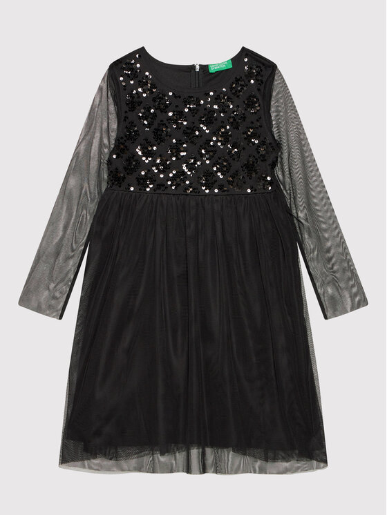 United Colors Of Benetton United Colors Of Benetton Rochie elegantă 41T95VGM0 Negru Regular Fit