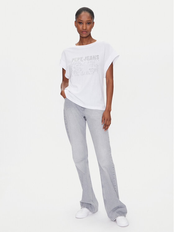 Pepe Jeans Pepe Jeans T-Shirt Lira PL505996 Bílá Regular Fit