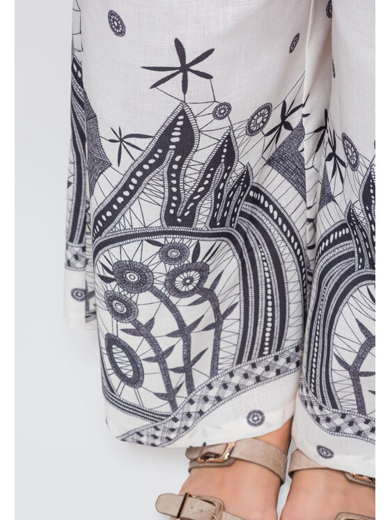 Ombre Ombre Spodnie materiałowe OW-PA-E0016 Beżowy Relaxed Fit