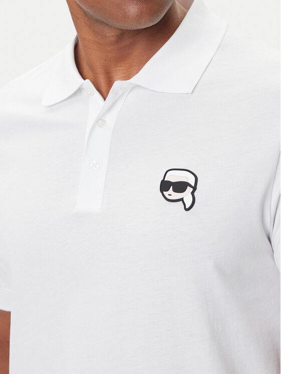 KARL LAGERFELD KARL LAGERFELD Tricou polo 745710 500224 Alb Regular Fit
