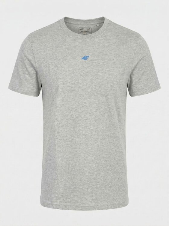 4F 4F T-Shirt TTSHM3947-027M Szary jasny Regular Fit