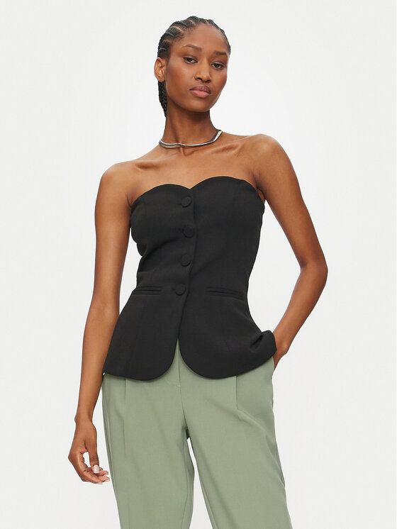 ViCOLO Top TS0098 Čierna Slim Fit