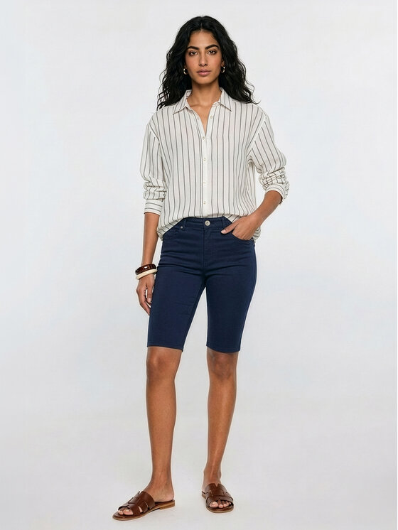 BIG STAR BIG STAR Szorty materiałowe SHIRA Granatowy Skinny Fit