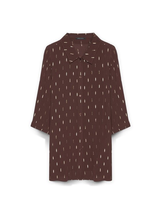 Fiorella Rubino Fiorella Rubino Camicia 5089T001326N022 Marrone Over Fit