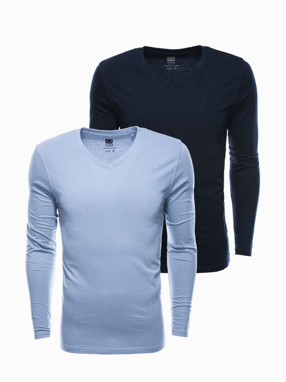 Ombre Ombre Sada 2 ks longsleeves Z41 Modrá Regular Fit