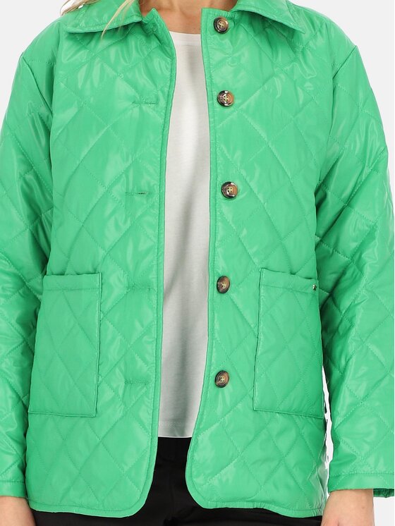 Perso Perso Kurtka przejściowa BLE 241025 F Zielony Regular Fit