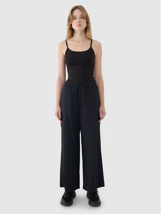 4F 4F Kalhoty z materiálu 4FWSS25TTROF1012-20S Černá Oversize