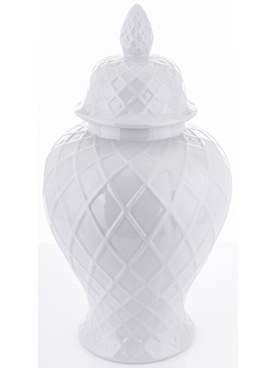 MIAhome MIAhome Pojemnik Amfora z pokrywą 51x26 cm ANFOR - II Biały