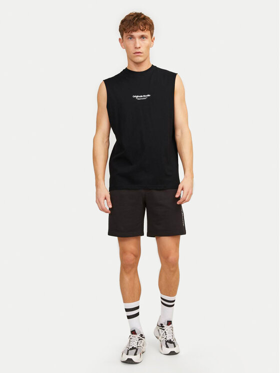 Jack&Jones Jack&Jones Majica brez rokavov Vesterbro 12250430 Črna Oversize