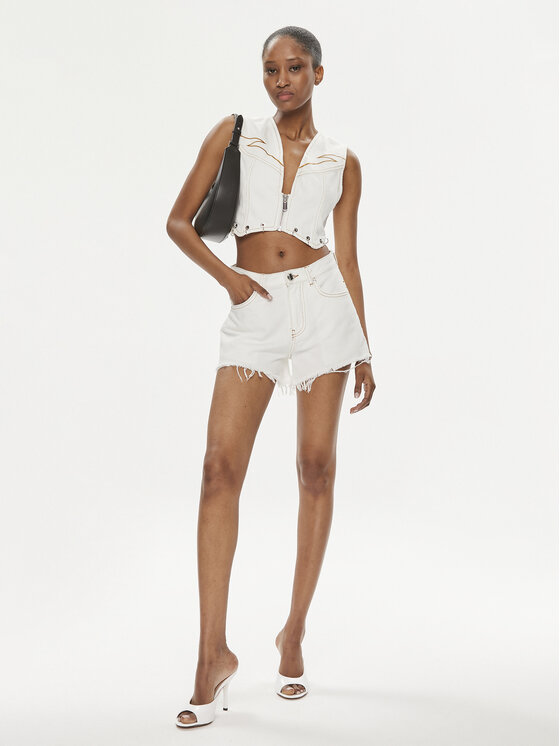 PINKO Pinko Kratke traperice Honey 103627 A1VD Bijela Regular Fit